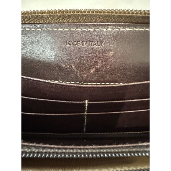 COPY - Prada Wallet Brown Fabric Leather Zip Bifold Card Holder Rectangle Y2k C… - Picture 7 of 16